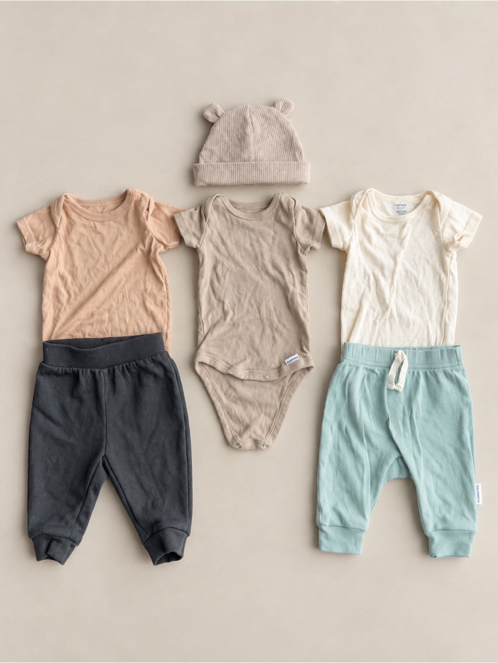 Neutral Tones Kids One-Piece Bodysuit - Beige